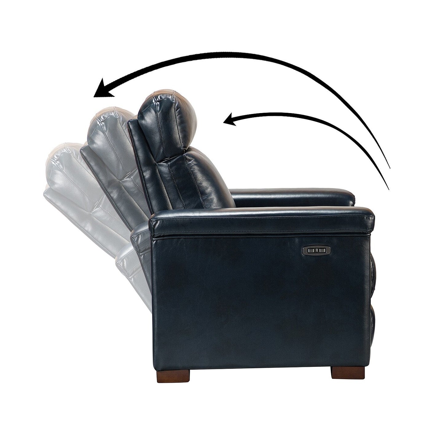 Poltrona reclinabile elettrica classica contemporanea Alicia da 34,65 pollici in vera pelle con porta USB (set da 2)