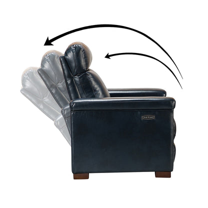 Poltrona reclinabile elettrica classica contemporanea Alicia da 34,65 pollici in vera pelle con porta USB (set da 2)