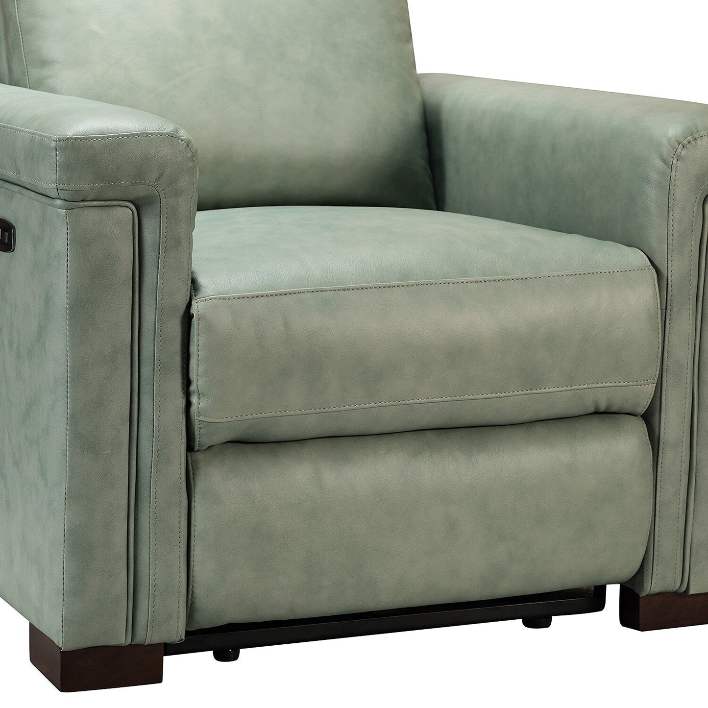 Poltrona reclinabile elettrica classica contemporanea Alicia da 34,65 pollici in vera pelle con porta USB (set da 2)