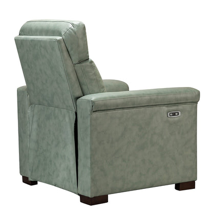 Poltrona reclinabile elettrica classica contemporanea Alicia da 34,65 pollici in vera pelle con porta USB (set da 2)