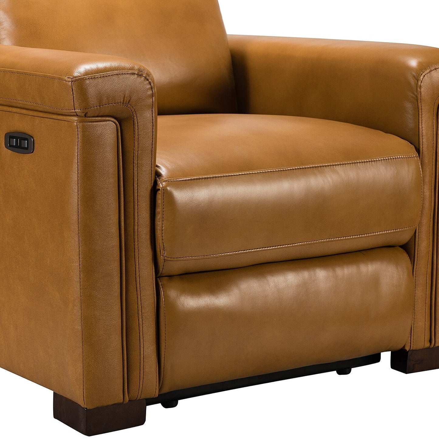 Poltrona reclinabile elettrica classica contemporanea Alicia da 34,65 pollici in vera pelle con porta USB (set da 2)