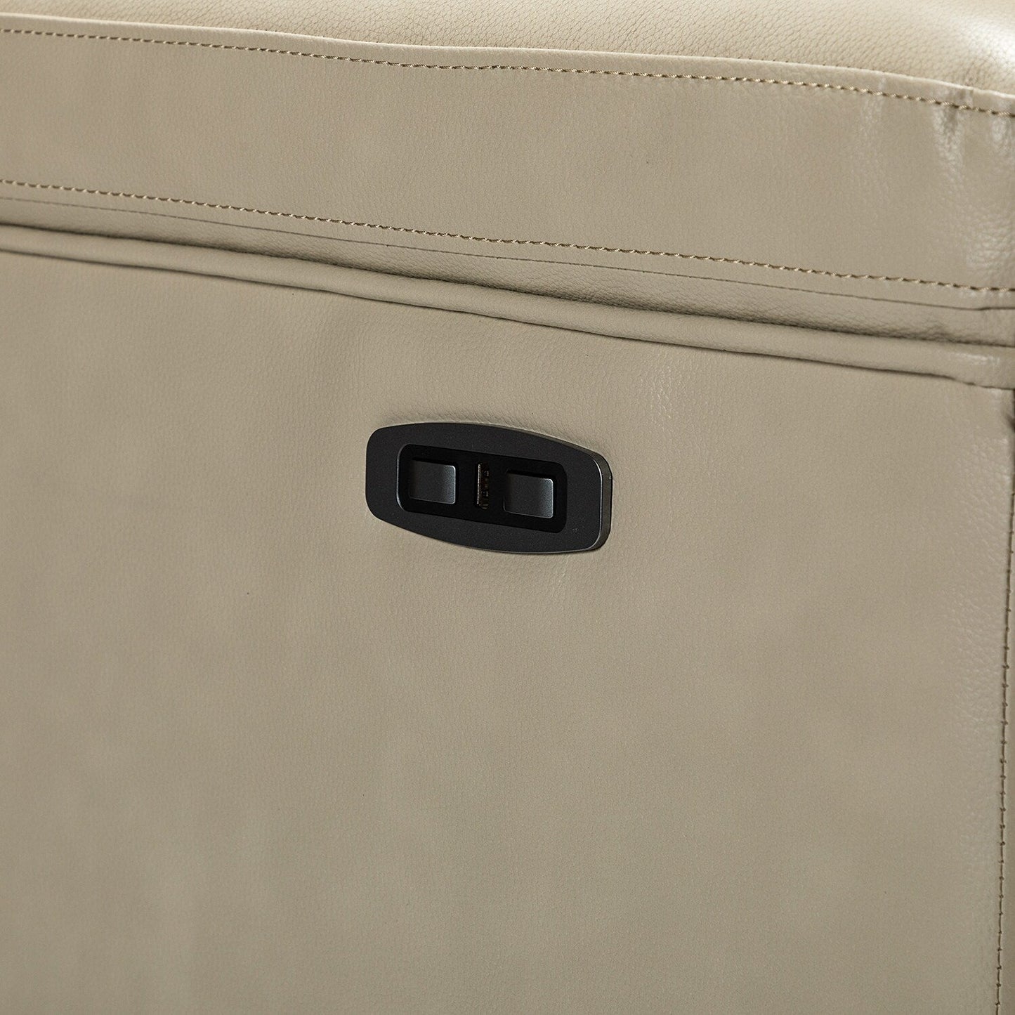 Poltrona reclinabile elettrica classica contemporanea Alicia da 34,65 pollici in vera pelle con porta USB (set da 2)