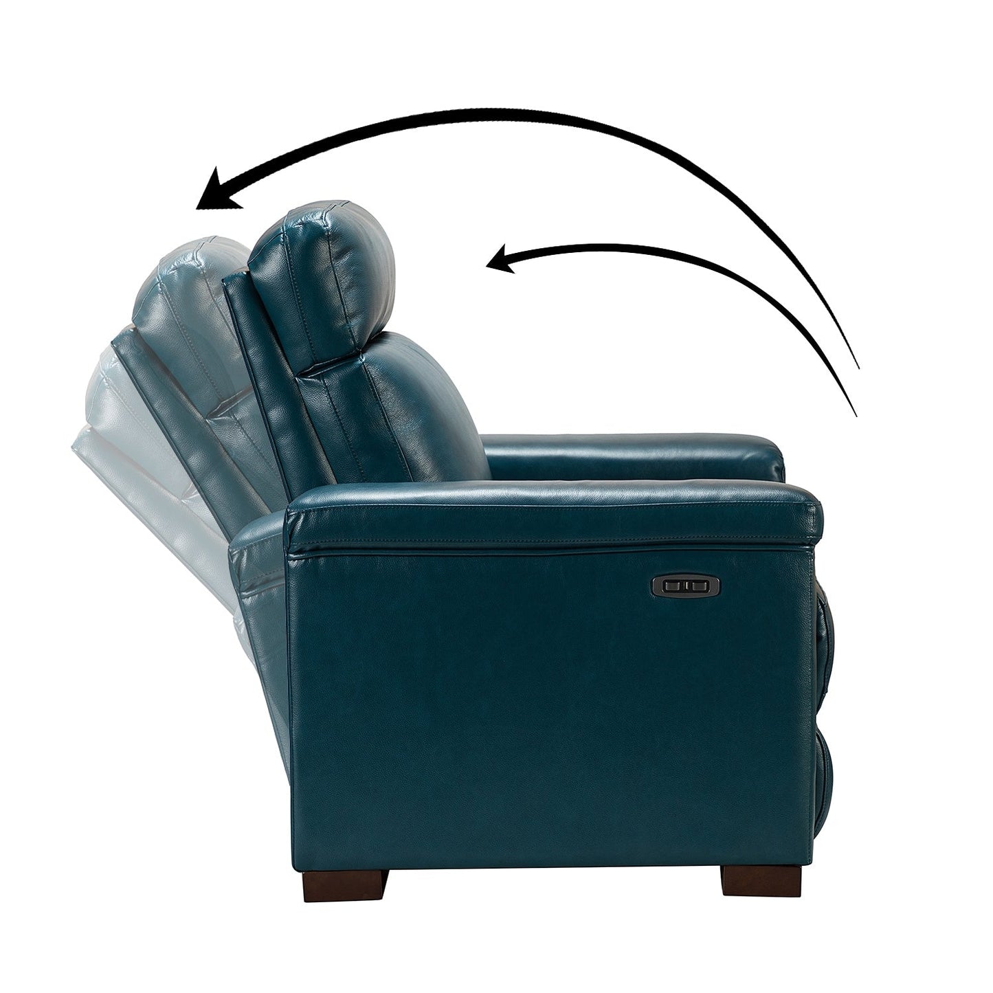 Poltrona reclinabile elettrica classica contemporanea Alicia da 34,65 pollici in vera pelle con porta USB (set da 2)