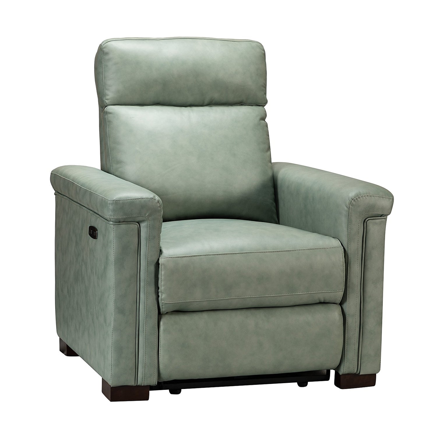 Poltrona reclinabile elettrica classica contemporanea Alicia da 34,65 pollici in vera pelle con porta USB (set da 2)