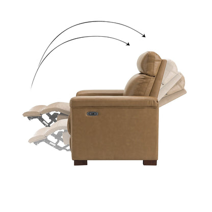 Poltrona reclinabile elettrica classica contemporanea Alicia da 34,65 pollici in vera pelle con porta USB (set da 2)