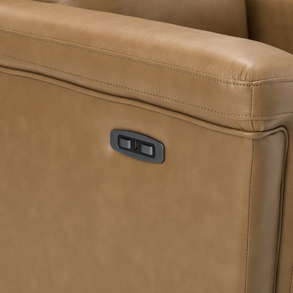 Poltrona reclinabile elettrica classica contemporanea Alicia da 34,65 pollici in vera pelle con porta USB (set da 2)