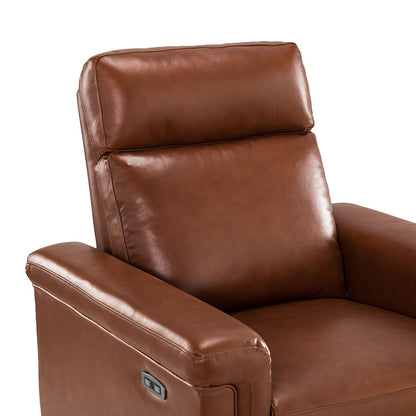 Poltrona reclinabile elettrica classica contemporanea Alicia da 34,65 pollici in vera pelle con porta USB (set da 2)