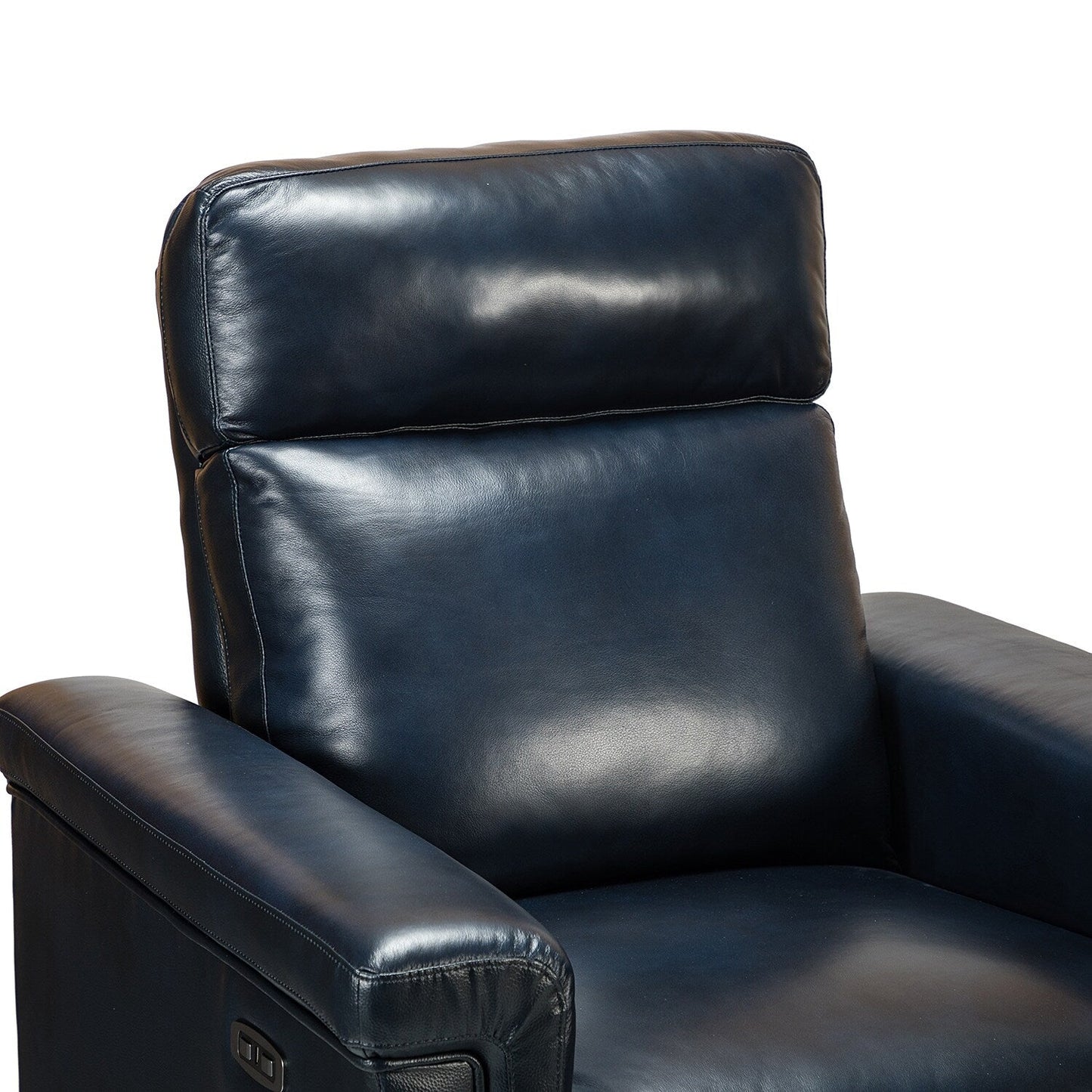 Poltrona reclinabile elettrica classica contemporanea Alicia da 34,65 pollici in vera pelle con porta USB (set da 2)