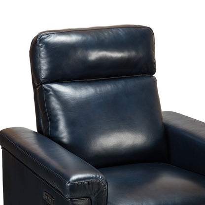 Poltrona reclinabile elettrica classica contemporanea Alicia da 34,65 pollici in vera pelle con porta USB (set da 2)