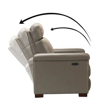 Poltrona reclinabile elettrica classica contemporanea Alicia da 34,65 pollici in vera pelle con porta USB (set da 2)