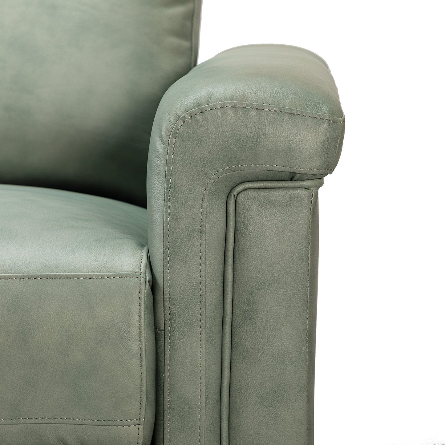 Poltrona reclinabile elettrica classica contemporanea Alicia da 34,65 pollici in vera pelle con porta USB (set da 2)