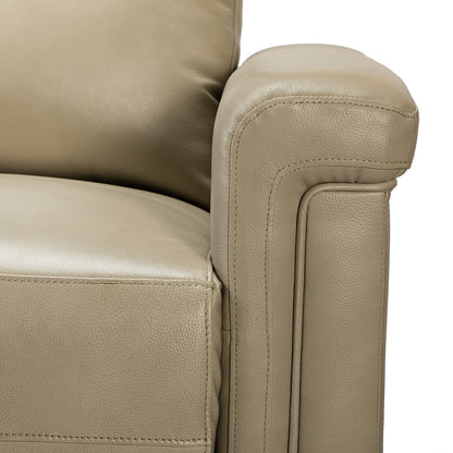 Poltrona reclinabile elettrica classica contemporanea Alicia da 34,65 pollici in vera pelle con porta USB (set da 2)