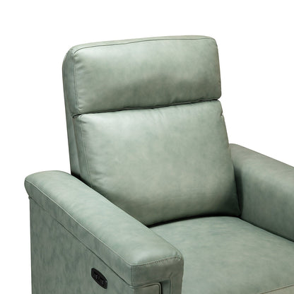 Poltrona reclinabile elettrica classica contemporanea Alicia da 34,65 pollici in vera pelle con porta USB (set da 2)