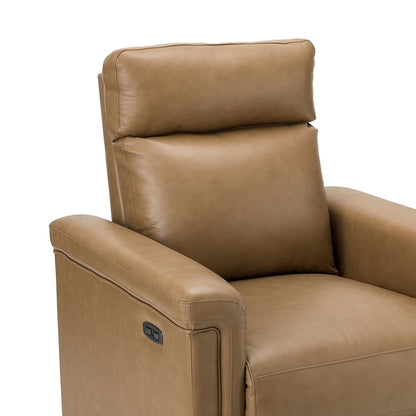 Poltrona reclinabile elettrica classica contemporanea Alicia da 34,65 pollici in vera pelle con porta USB (set da 2)