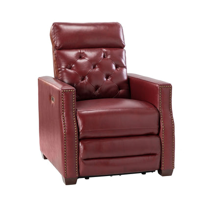 Poltrona reclinabile elettrica Alina 31.50 Wide in vera pelle con porta USB