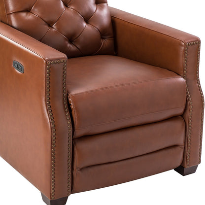 Poltrona reclinabile elettrica Alina 31.50 Wide in vera pelle con porta USB