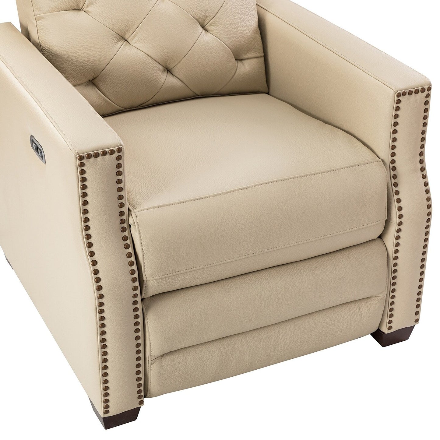 Poltrona reclinabile elettrica Alina 31.50 Wide in vera pelle con porta USB