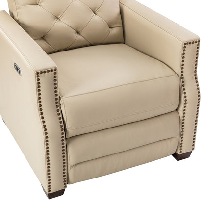 Poltrona reclinabile elettrica Alina 31.50 in vera pelle con porta USB, set da 2