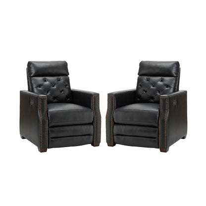 Poltrona reclinabile elettrica Alina 31.50 in vera pelle con porta USB, set da 2