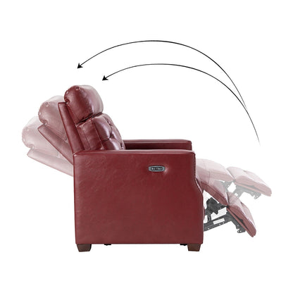 Poltrona reclinabile elettrica Alina 31.50 in vera pelle con porta USB, set da 2