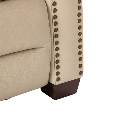 Poltrona reclinabile elettrica Alina 31.50 in vera pelle con porta USB, set da 2