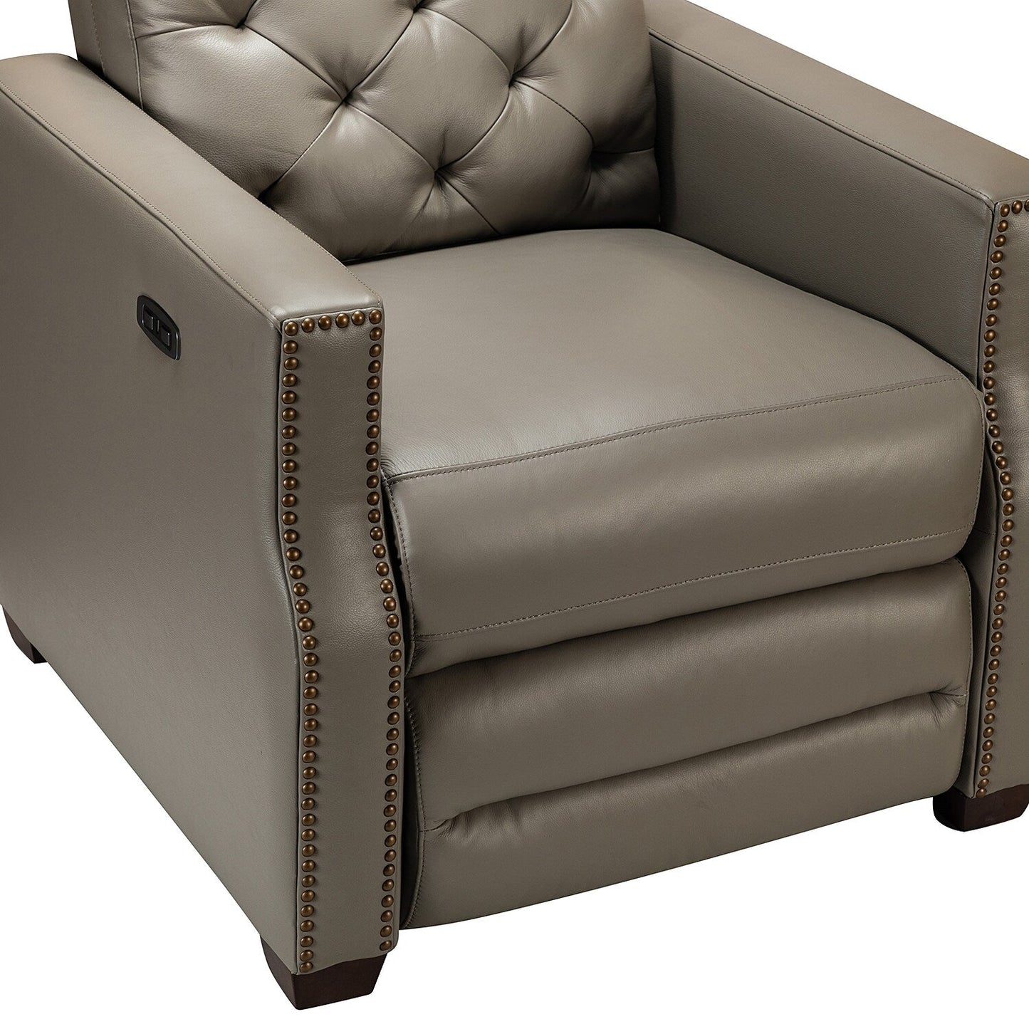 Poltrona reclinabile elettrica Alina 31.50 Wide in vera pelle con porta USB