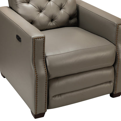 Poltrona reclinabile elettrica Alina 31.50 Wide in vera pelle con porta USB