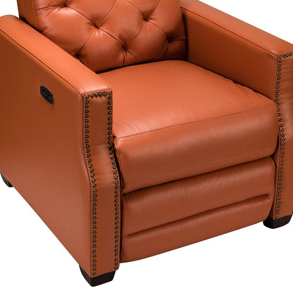 Poltrona reclinabile elettrica Alina 31.50 Wide in vera pelle con porta USB