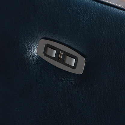 Poltrona reclinabile elettrica Alina 31.50 Wide in vera pelle con porta USB