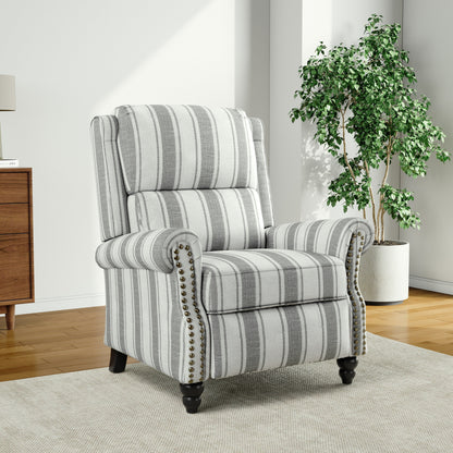 Poltrona reclinabile Alisa 35'' W in pelle vegana/lino con schienale a spinta