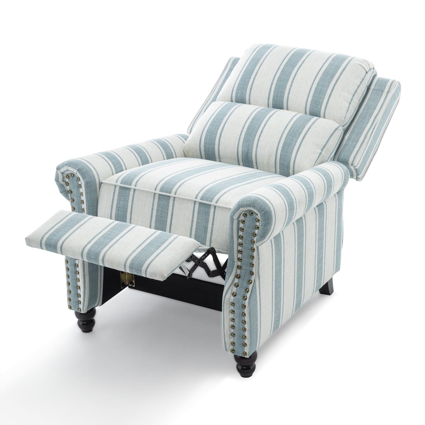 Poltrona reclinabile Alisa 35'' W in pelle vegana/lino con schienale a spinta