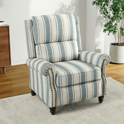 Poltrona reclinabile Alisa 35'' W in pelle vegana/lino con schienale a spinta