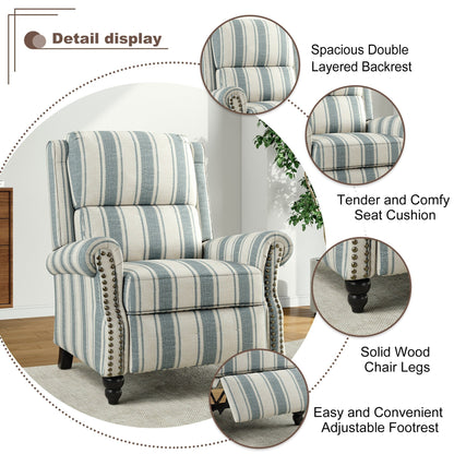 Poltrona reclinabile Alisa 35'' W in pelle vegana/lino con schienale a spinta