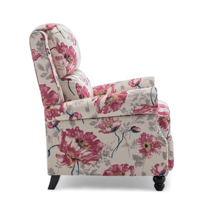 Poltrona reclinabile Alisa 35'' W in pelle vegana/lino con schienale a spinta