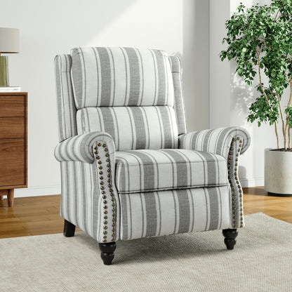 Poltrona reclinabile Alisa 35'' W in pelle vegana/lino con schienale a spinta