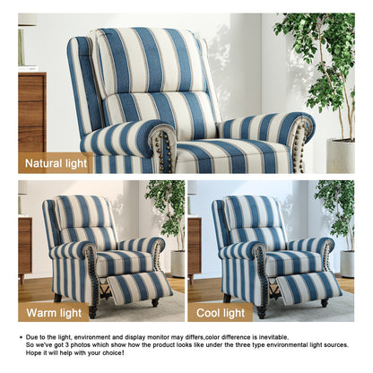 Poltrona reclinabile Alisa 35'' W in pelle vegana/lino con schienale a spinta