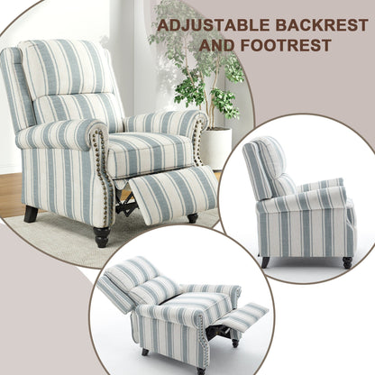 Poltrona reclinabile Alisa 35'' W in pelle vegana/lino con schienale a spinta