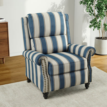 Poltrona reclinabile Alisa 35'' W in pelle vegana/lino con schienale a spinta