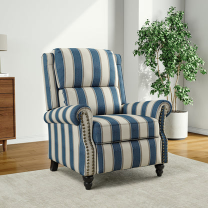 Poltrona reclinabile Alisa 35'' W in pelle vegana/lino con schienale a spinta