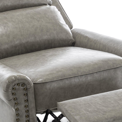 Poltrona reclinabile Alisa 35'' W in pelle vegana/lino con schienale a spinta