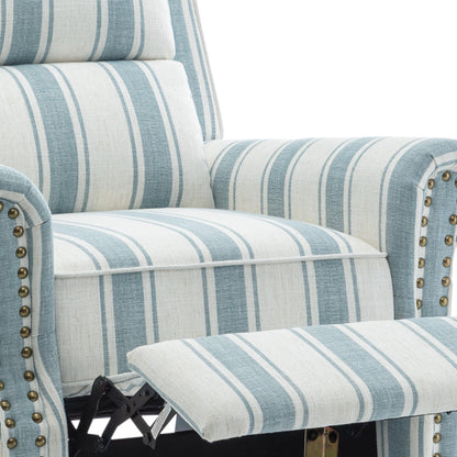 Poltrona reclinabile Alisa 35'' W in pelle vegana/lino con schienale a spinta