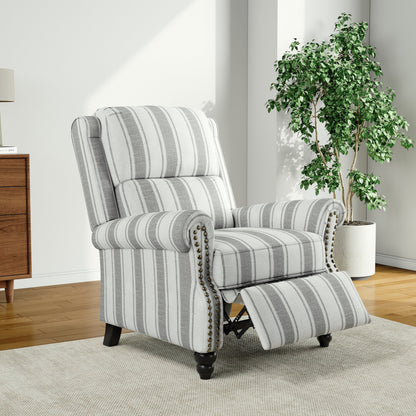 Poltrona reclinabile Alisa 35'' W in pelle vegana/lino con schienale a spinta