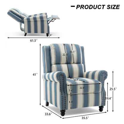 Poltrona reclinabile Alisa 35'' W in pelle vegana/lino con schienale a spinta