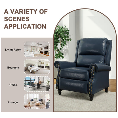 Poltrona reclinabile Alisa 35'' W in pelle vegana/lino con schienale a spinta