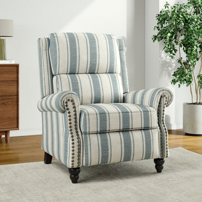 Poltrona reclinabile Alisa 35'' W in pelle vegana/lino con schienale a spinta