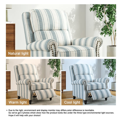 Poltrona reclinabile Alisa 35'' W in pelle vegana/lino con schienale a spinta