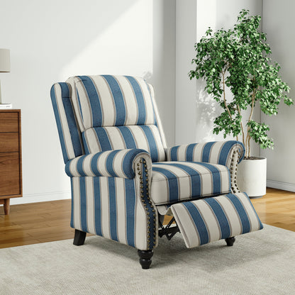 Poltrona reclinabile Alisa 35'' W in pelle vegana/lino con schienale a spinta