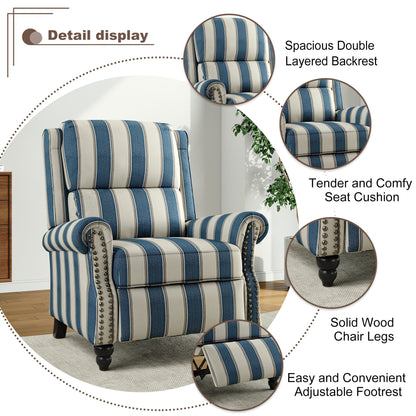 Poltrona reclinabile Alisa 35'' W in pelle vegana/lino con schienale a spinta