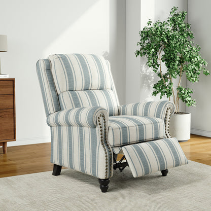 Poltrona reclinabile Alisa 35'' W in pelle vegana/lino con schienale a spinta