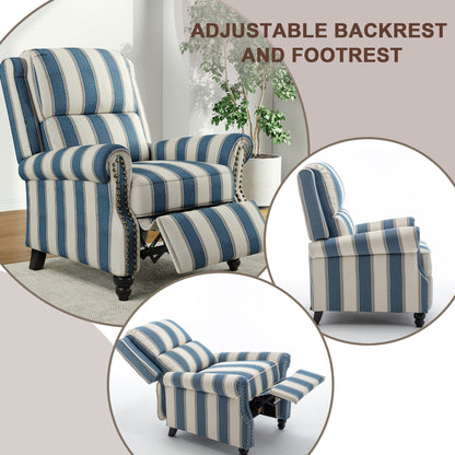 Poltrona reclinabile Alisa 35'' W in pelle vegana/lino con schienale a spinta